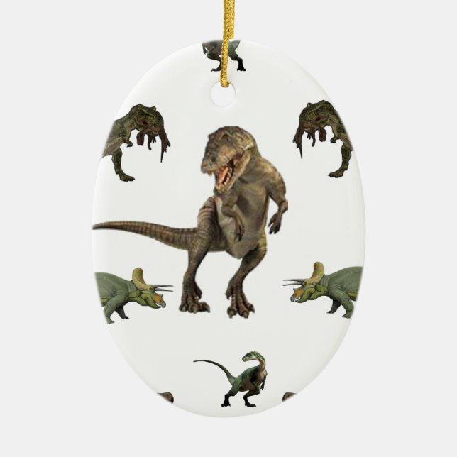 Dinosaurier Wrapping Paper Keramik Ornament (Vorne)