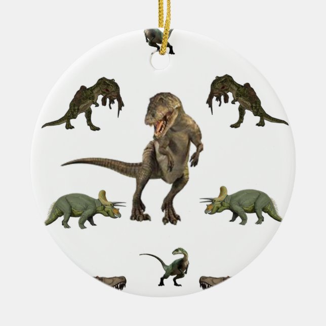 Dinosaurier Wrapping Paper Keramik Ornament (Vorne)