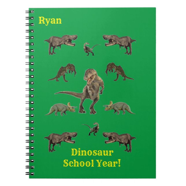 Dinosaurier Wrapping Paper Notebook Notizblock (Vorderseite)