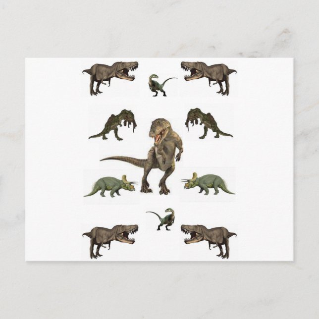 Dinosaurier Wrapping Paper Postkarte (Vorderseite)