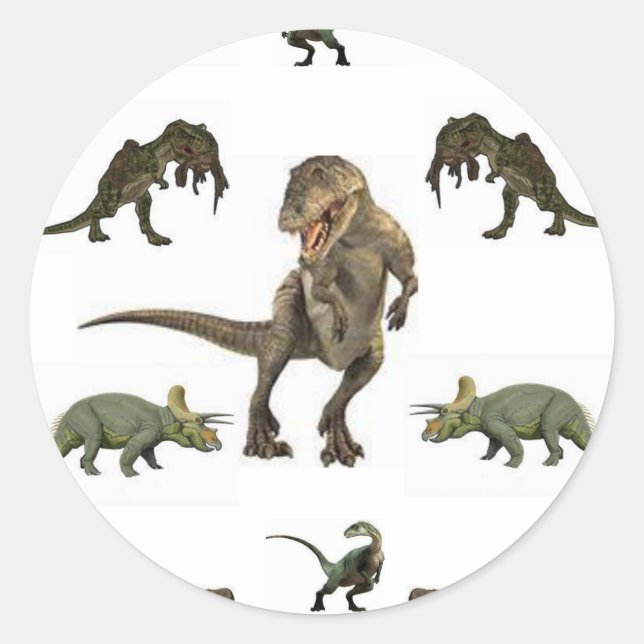 Dinosaurier Wrapping Paper Runder Aufkleber (Vorderseite)
