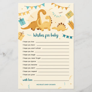 Dinosaurier wünscht sich Baby Shower Game