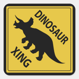 Dinosaurier Xing Quadratischer Aufkleber