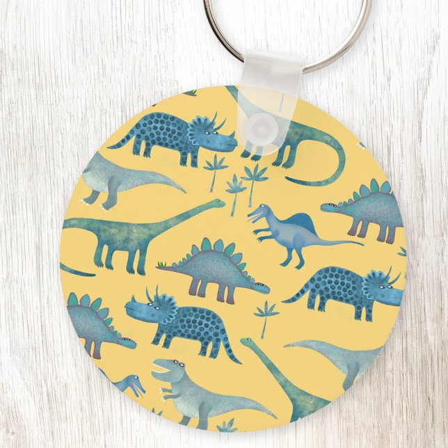 Dinosaurier Yellow Schlüsselanhänger (Fun yellow dinosaur keyring)