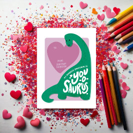 Dinosaurier "You-o-saurus" Klasse Valentines Card Mitteilungskarte