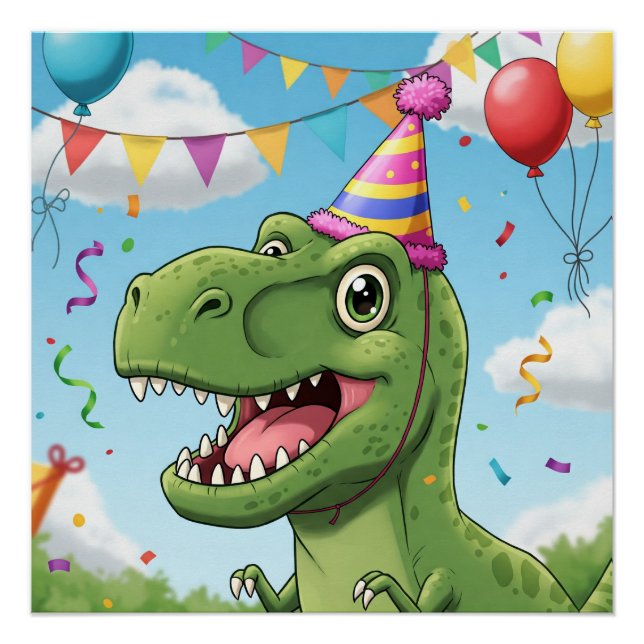 Dinosaurier zum Geburtstag Poster (Vorderseite)