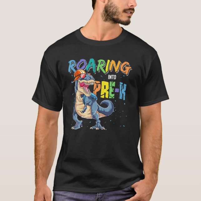 Dinosaurier zurück in die Schule Roaring in Pre-K  T-Shirt (Vorderseite)