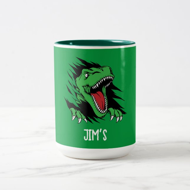 Dinosaurier Zweifarbige Tasse (Mittel)