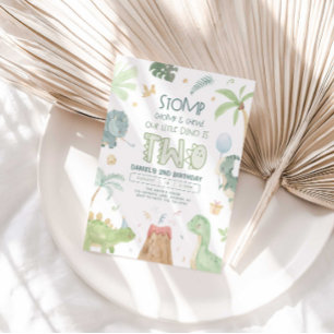 Dinosaurier Zweiter Geburtstag Einladung