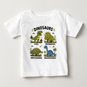 Dinosaurierarten Lernen für Kinder Baby T-shirt