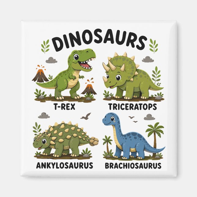 Dinosaurierarten Lernen für Kinder Magnet (Vorne)