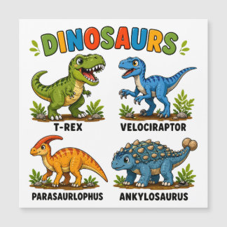 Dinosaurierarten Lernen für Kinder Magnetkarte