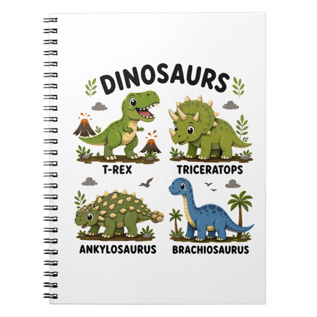 Dinosaurierarten Lernen für Kinder Notizblock (Vorderseite)