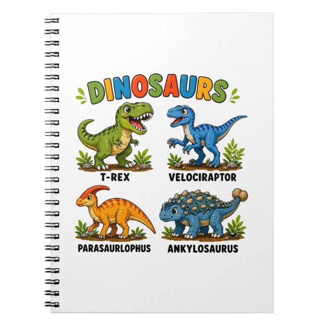Dinosaurierarten Lernen für Kinder Notizblock (Vorderseite)