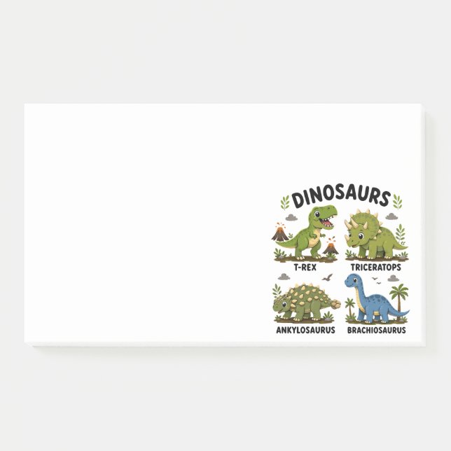Dinosaurierarten Lernen für Kinder Post-it Klebezettel (Vorderseite)