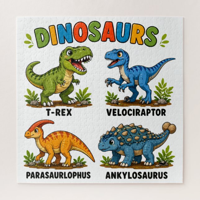 Dinosaurierarten Lernen für Kinder Puzzle (Vertikal)