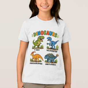 Dinosaurierarten Lernen für Kinder Tri-Blend Shirt