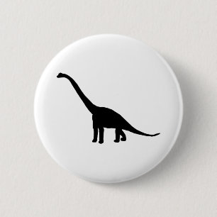 DinosaurierBrontosaurus Schwarzweiss Button