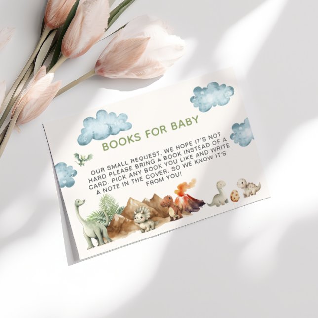 Dinosaurierbücher für Babydusche Begleitkarte (Von Creator hochgeladen)