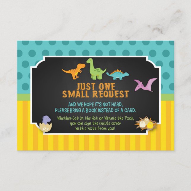 Dinosaurierbücher für Babykarte Begleitkarte (Vorderseite)