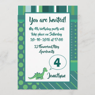 Dinosaurierjungen-Geburtstagseinladung in Einladung