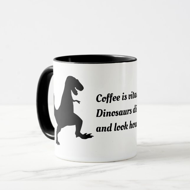 Dinosaurierkaffee Tasse (Vorderseite Links)
