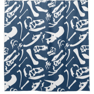 Dinosaurierknochen (blau) duschvorhang