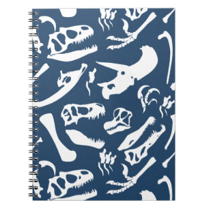 Dinosaurierknochen (blau) notizblock