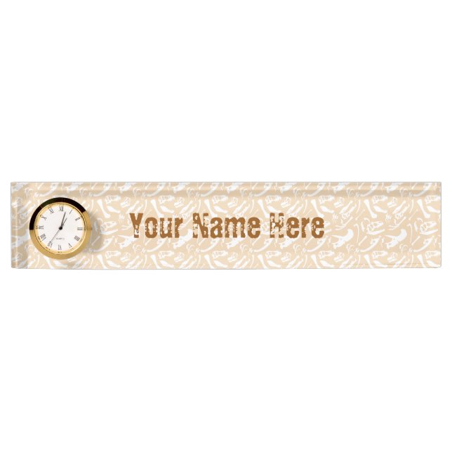 Dinosaurierknochen (Gold) Namensplakette (Vorderseite)