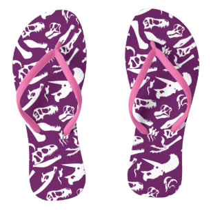 Dinosaurierknochen (Lila) Flip Flops