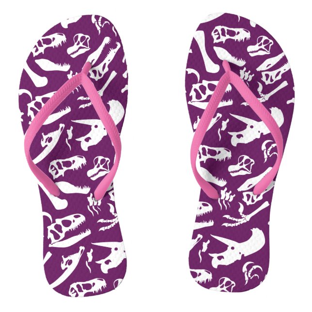 Dinosaurierknochen (Lila) Flip Flops (Fußbett)