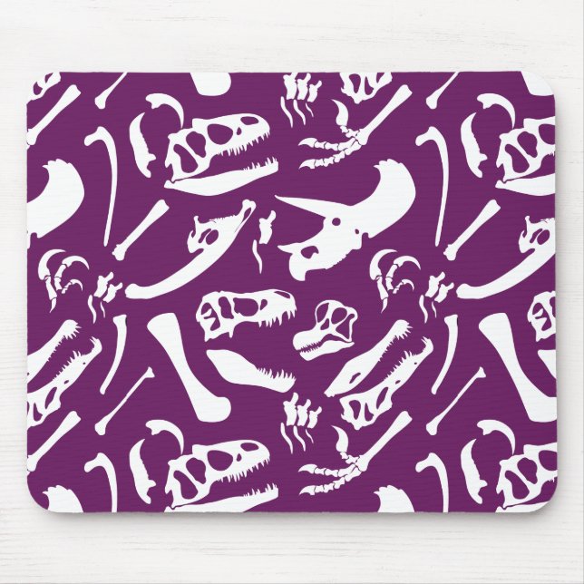 Dinosaurierknochen (Lila) Mousepad (Vorne)