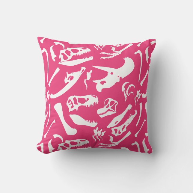 Dinosaurierknochen (rosa) kissen (Vorderseite)