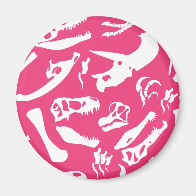 Dinosaurierknochen (rosa) magnet (Vorne)