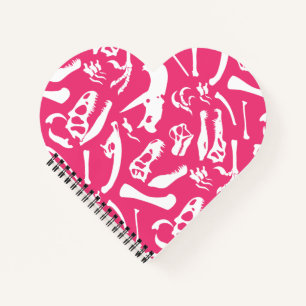 Dinosaurierknochen (rosa) notizbuch