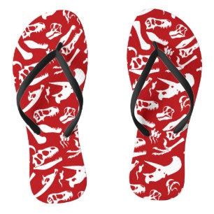 Dinosaurierknochen (Rot) Flip Flops
