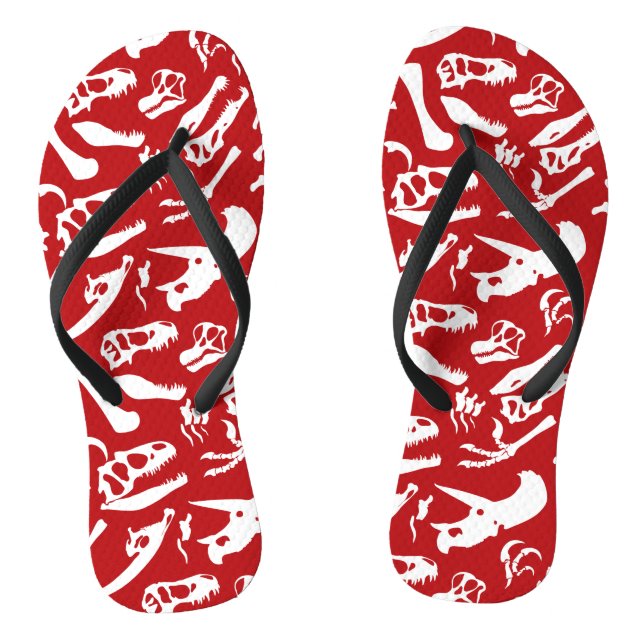 Dinosaurierknochen (rot) flip flops (Fußbett)