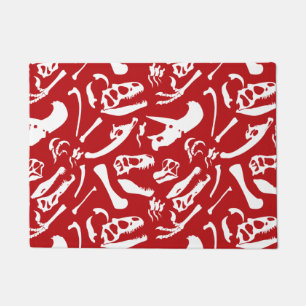 Dinosaurierknochen (Rot) Fußmatte