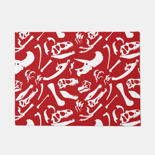 Dinosaurierknochen (rot) fußmatte (Vorderseite)