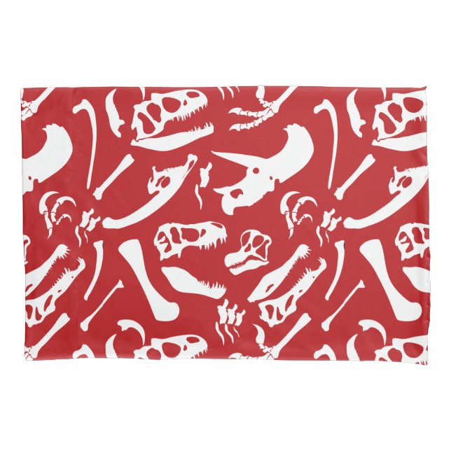 Dinosaurierknochen (rot) kissenbezug (Vorderseite)