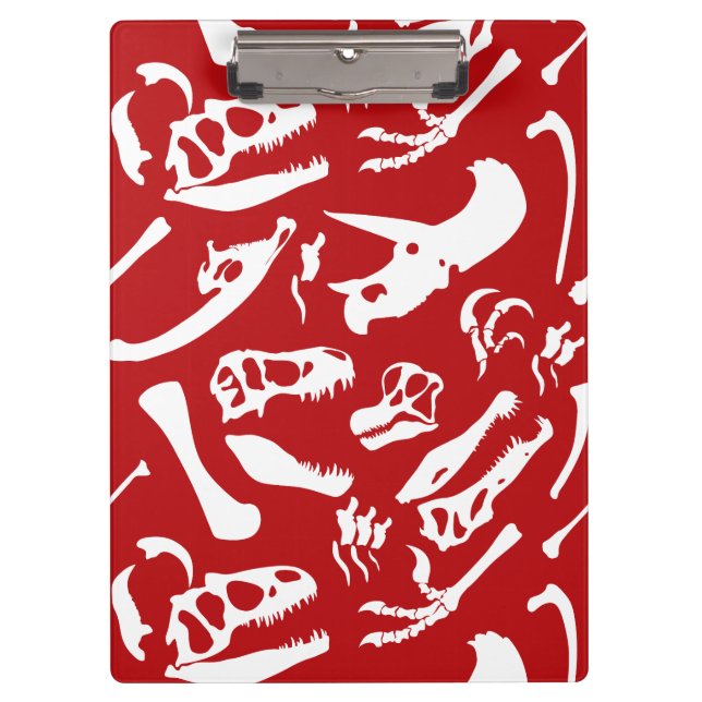 Dinosaurierknochen (rot) klemmbrett (Vorderseite)
