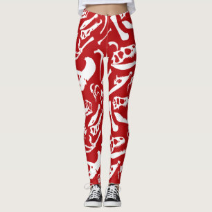Dinosaurierknochen (rot) leggings