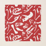 Dinosaurierknochen (rot) schal<br><div class="desc">Rot-weiße Dinosaurier Knochen wiederholen Muster! Zu den Dinosauriern in diesem Design zählen Tyrannosaurus Rex,  Allosaurus,  Parasaurolophus,  Triceratops,  Brachiosaurus,  Spinosaurus und Velociraptor.</div>