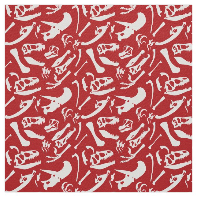 Dinosaurierknochen (rot) stoff (Muster)