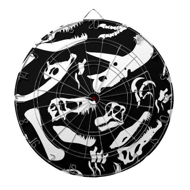 Dinosaurierknochen (schwarz) dartscheibe (vorne)