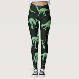 Dinosaurierknochen Vintage Silhouette Illustration Leggings
