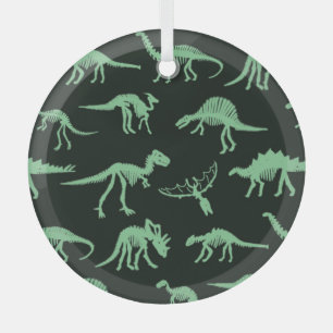 Dinosaurierknochen Vintage Silhouette Illustration Ornament Aus Glas