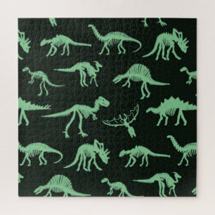 Dinosaurierknochen Vintage Silhouette Illustration Puzzle