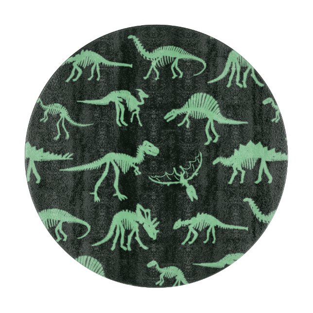 Dinosaurierknochen Vintage Silhouette Illustration Schneidebrett (Vorderseite)