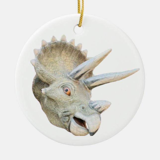 Dinosaurierkopf, Rundschmuck Keramik Ornament (Vorne)